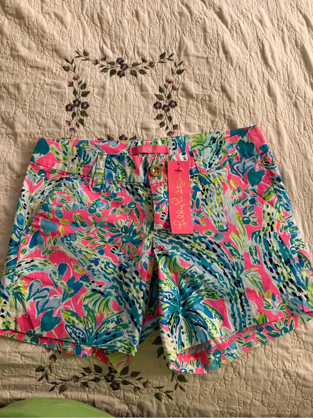 Lilly Pulitzer Pink Multi Tropical Print Bermuda Shorts